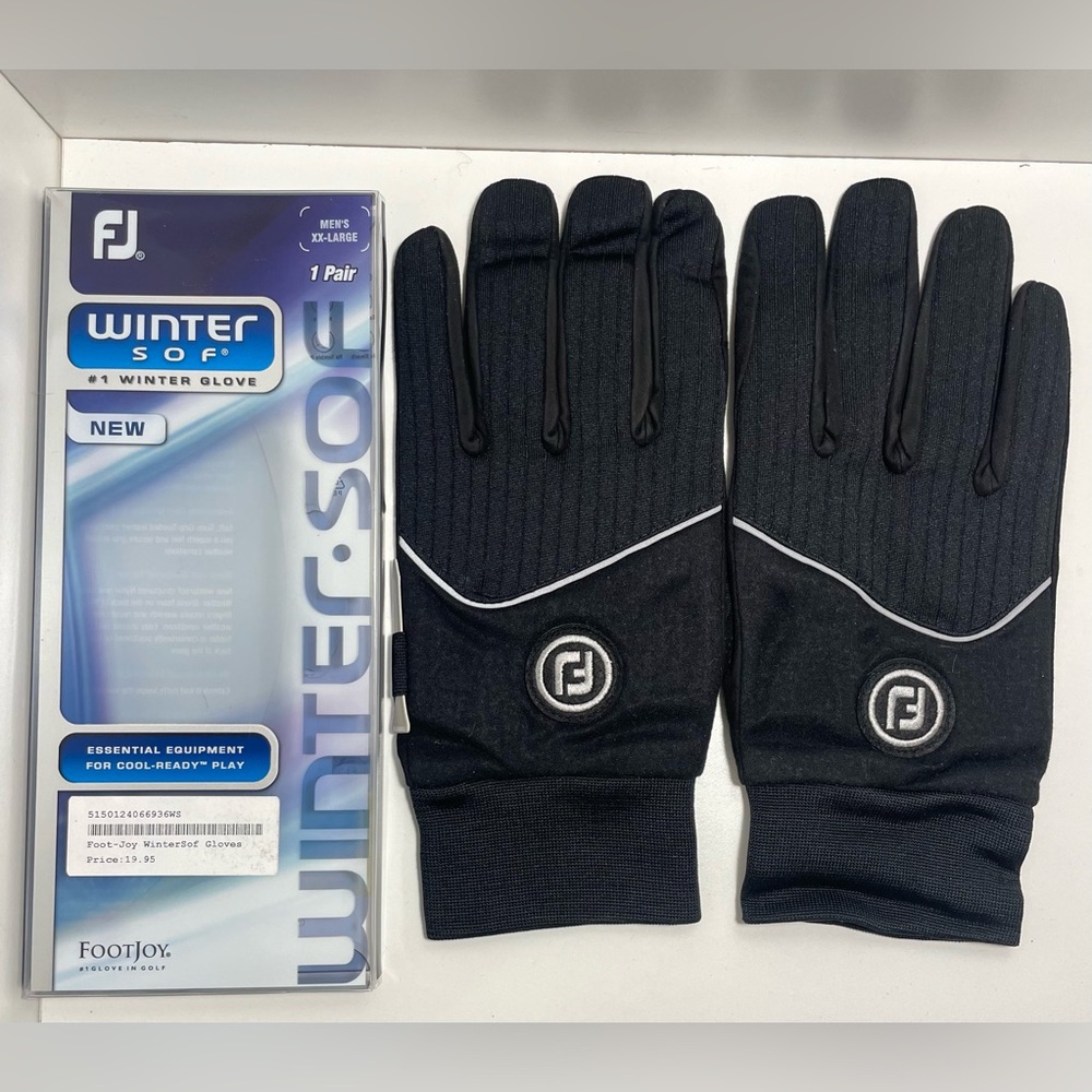 1 New Pair of FootJoy WinterSof Black Golf Gloves Men’s Size XXL NIB
